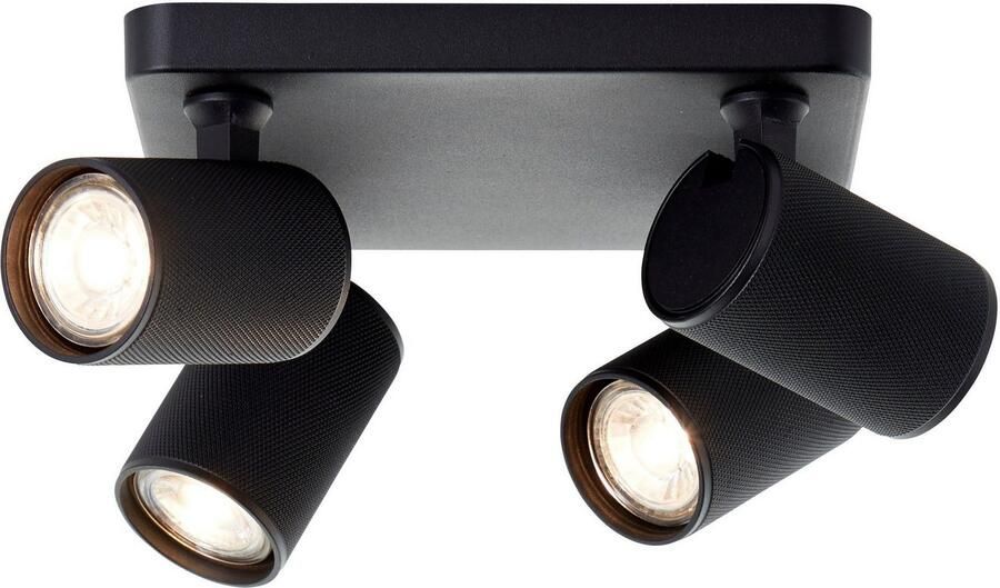 Brilliant Leuchten Plafondspot Marty Spotplaat draaibaar 22 x 22 cm GU10 345lm zwart - Foto 4