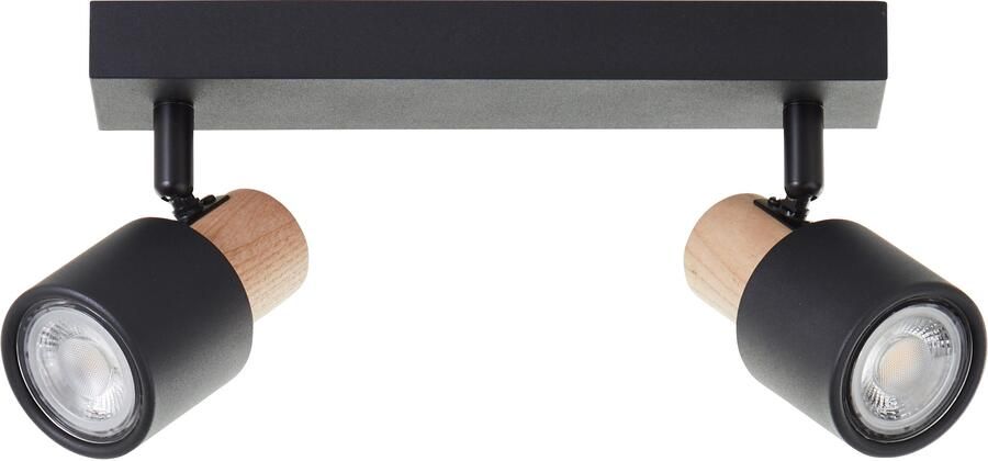 Brilliant Leuchten Plafondspot Pini 15 x 6 x 33 cm 2 x gu10 kantelbaar metaal hout - Foto 3