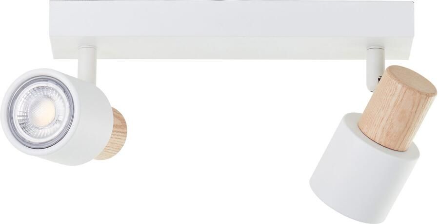 Brilliant Leuchten Plafondspot Pini 15 x 6 x 33 cm 2 x gu10 kantelbaar metaal hout - Foto 2