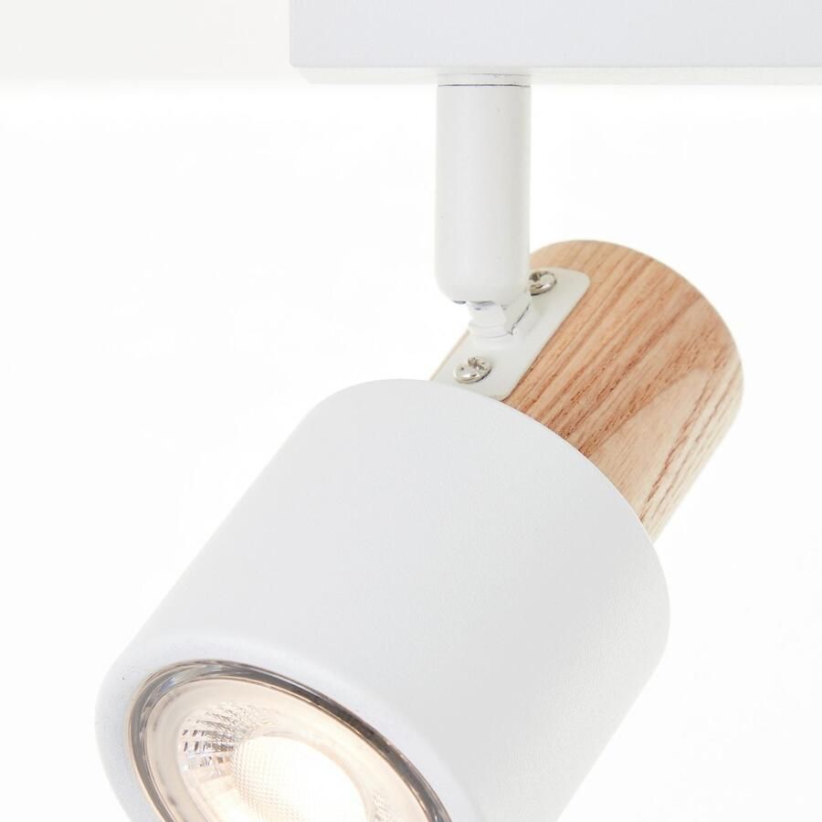 Brilliant Leuchten Plafondspot Pini 15 x 6 x 33 cm 2 x gu10 kantelbaar metaal hout