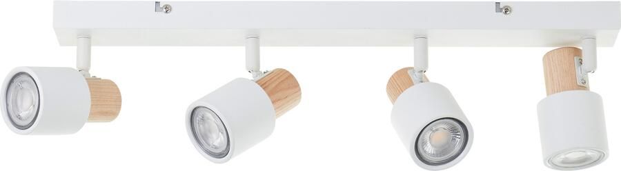 Brilliant Leuchten Plafondspot Pini 15 x 6 x 58 cm 4 x gu10 kantelbaar metaal hout - Foto 3