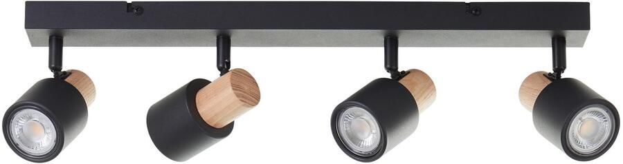 Brilliant Leuchten Plafondspot Pini 15 x 6 x 58 cm 4 x gu10 kantelbaar metaal hout - Foto 2