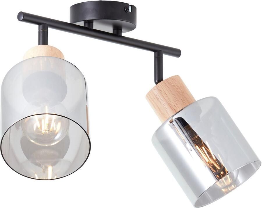 Brilliant Leuchten Plafondspot Weald Plafondspot met rookkleurige glazen kappen 2 x E27 max. 40 W - Foto 4