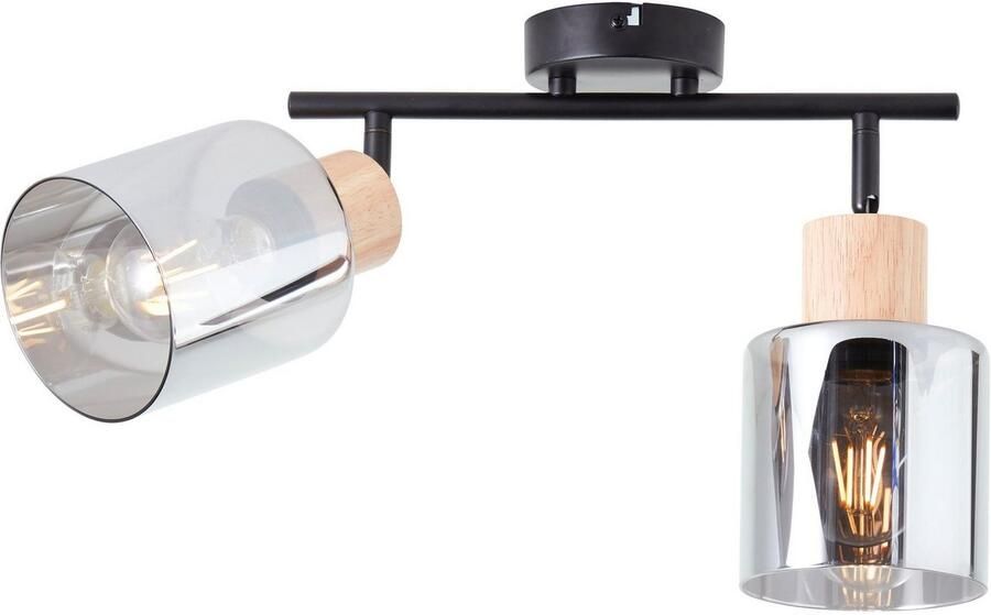 Brilliant Leuchten Plafondspot Weald Plafondspot met rookkleurige glazen kappen 2 x E27 max. 40 W - Foto 5