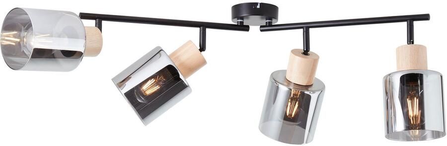 Brilliant Leuchten Plafondspot Weald Plafondspot met rookkleurige glazen kappen 4 x E27 max. 40 W (1 stuk) - Foto 6