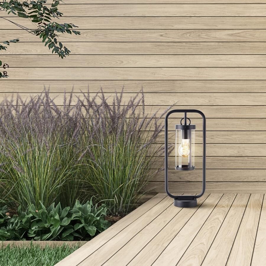 Brilliant Leuchten Sokkellamp Sidney Buiten sokkellamp 48 cm E27 metaal glas zwart