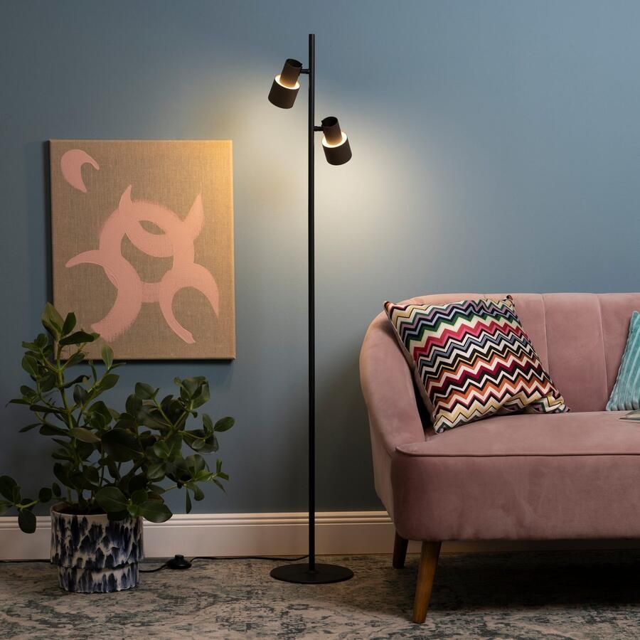 Brilliant Leuchten Staande lamp Cadiz 140 x 22 cm gu10 kantelbaar aluminium zwart bronzen kleur