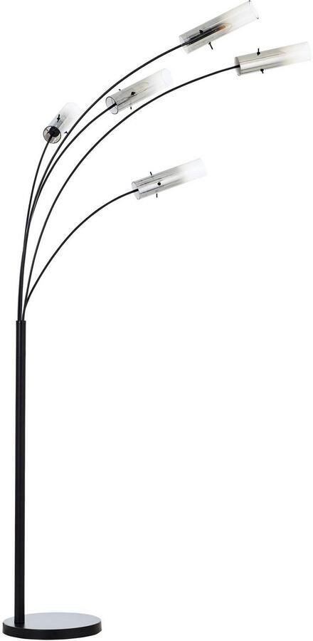 Brilliant Leuchten Staande lamp Glasini 200 x 30 x 73 cm 5 x e14 metaal rookglas mat zwart (1 stuk) - Foto 4