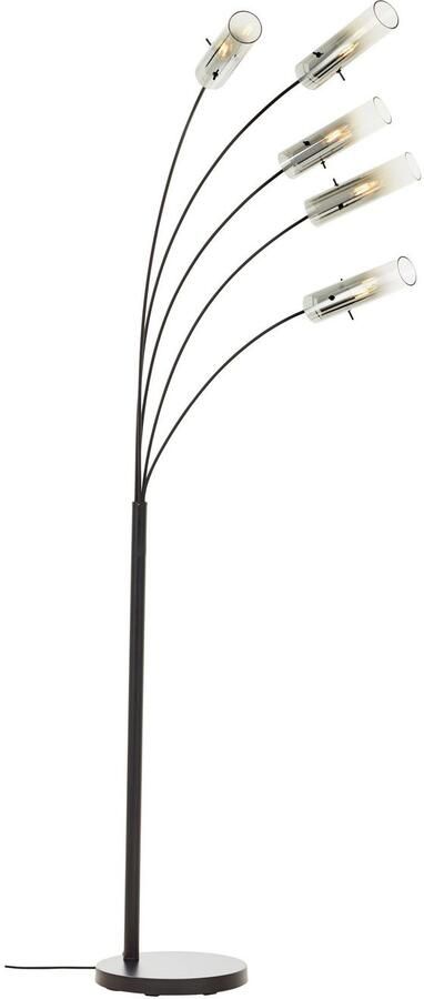 Brilliant Leuchten Staande lamp Glasini 200 x 30 x 73 cm 5 x e14 metaal rookglas mat zwart (1 stuk) - Foto 6