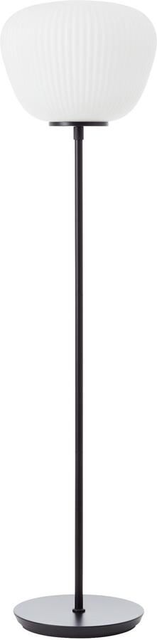 Brilliant Leuchten Staande lamp Kaizen 140 x 35 cm e27 geribbeld glas metaal wit zwart - Foto 3