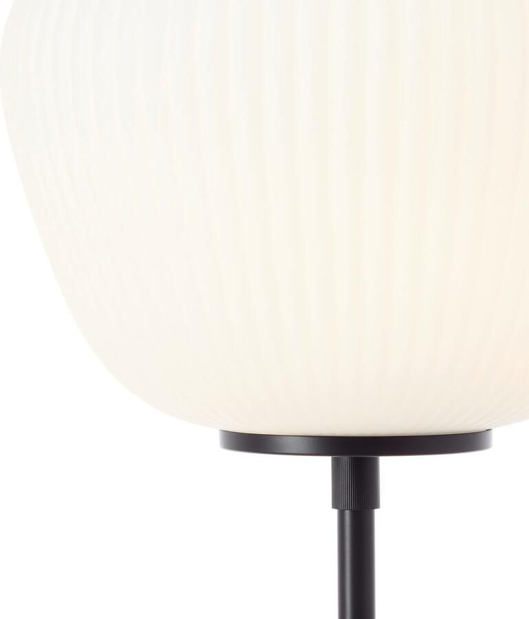 Brilliant Leuchten Staande lamp Kaizen 140 x 35 cm e27 geribbeld glas metaal wit zwart