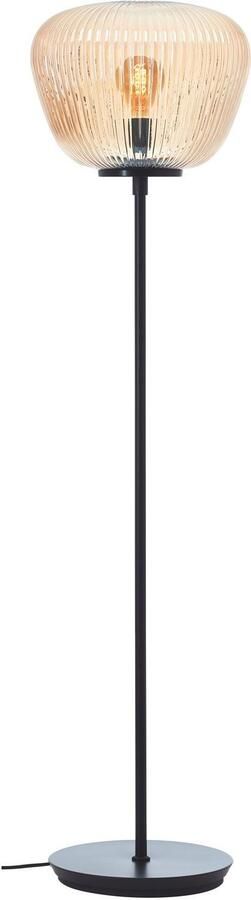 Brilliant Leuchten Staande lamp Kaizen Geribbeld glas 140 x 35 cm E27 amber-bernstein kleur (1 stuk) - Foto 6