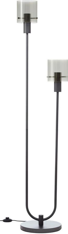 Brilliant Leuchten Staande lamp Riffelini 152 x 28 x 34 cm e27 geribbeld rookglas antraciet - Foto 3