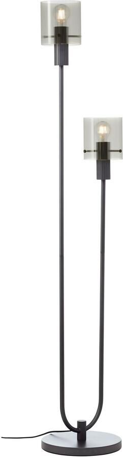 Brilliant Leuchten Staande lamp Riffelini 152 x 28 x 34 cm e27 geribbeld rookglas antraciet - Foto 4