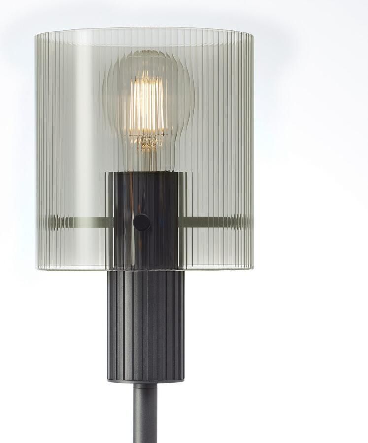 Brilliant Leuchten Staande lamp Riffelini 152 x 28 x 34 cm e27 geribbeld rookglas antraciet