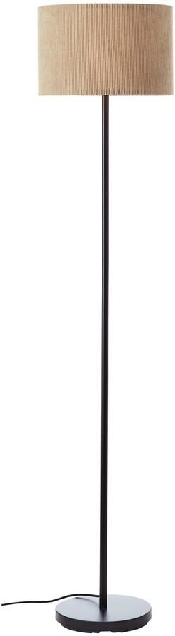 Brilliant Leuchten Staande lamp TONY met cord-lampenscherm 150 x 35 cm e27 metaal textiel grijs zwart - Foto 4