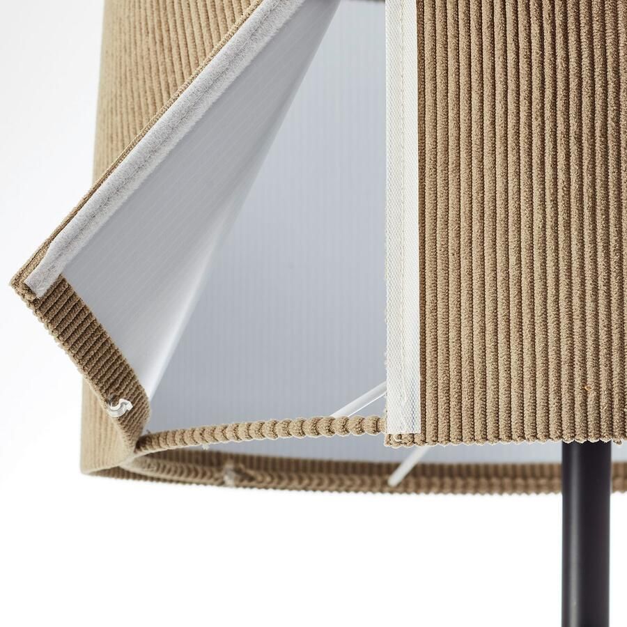 Brilliant Leuchten Staande lamp TONY met cord-lampenscherm 150 x 35 cm e27 metaal textiel grijs zwart