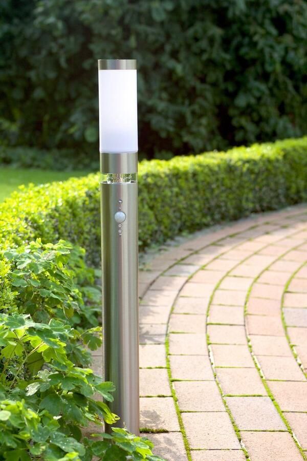 Brilliant Leuchten Staande lamp voor buiten BOLE 78 cm hoogte ø 8 cm bewegingsmelder e27 metaal kunststof edelstaal - Foto 2