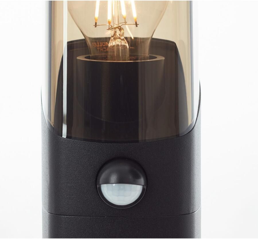 Brilliant Leuchten Staande lamp voor buiten Minou Buitenstaande lamp met bewegingssensor 60 cm E27 alu-gietwerk zwart (1 stuk)