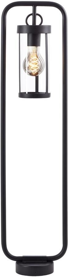 Brilliant Leuchten Staande lamp voor buiten Sidney Buitenstaande lamp 85 cm lantaarn E27 metaal glas zwart (1 stuk) - Foto 4