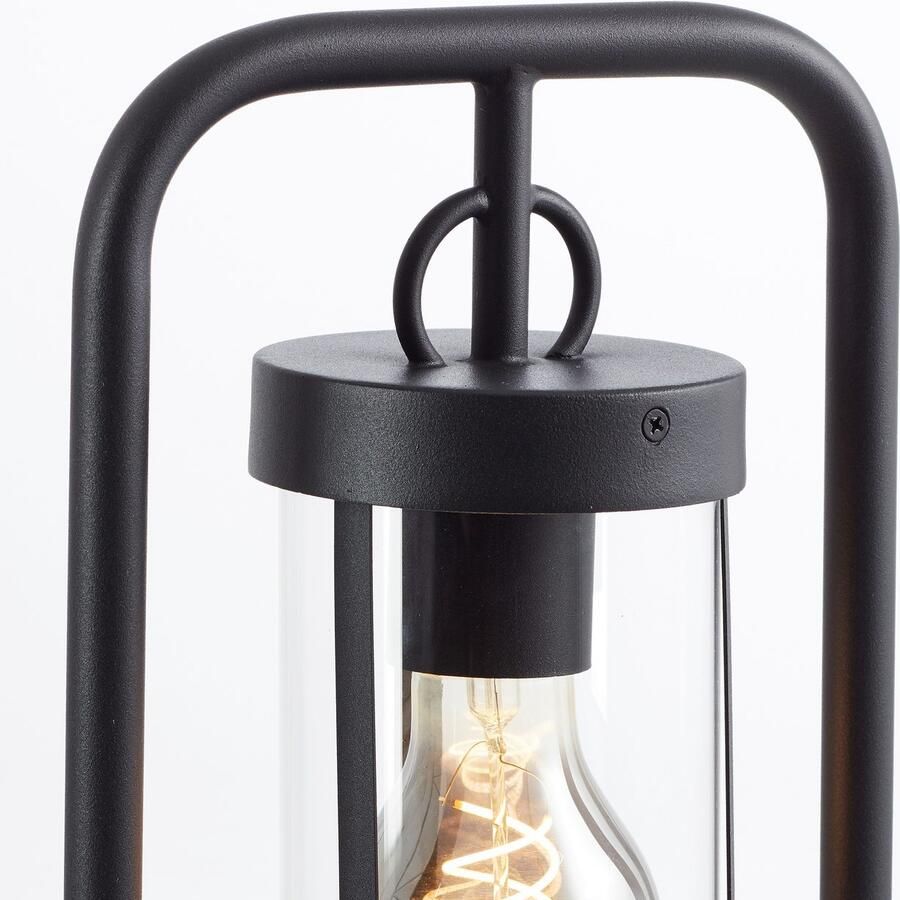 Brilliant Leuchten Staande lamp voor buiten Sidney Buitenstaande lamp 85 cm lantaarn E27 metaal glas zwart (1 stuk) - Foto 2