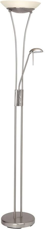 Brilliant Leuchten Staande ledlamp met uplight Finn Leesarm H 179 cm dimbaar 2500 lm warmwit metaal glas ijzer wit - Foto 3