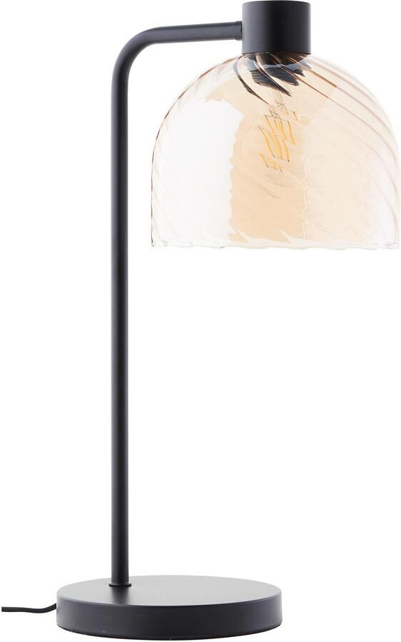 Brilliant Leuchten Tafellamp Casto 50 x 29 cm e27 amberkleurig glas zwart metaal (1 stuk) - Foto 4