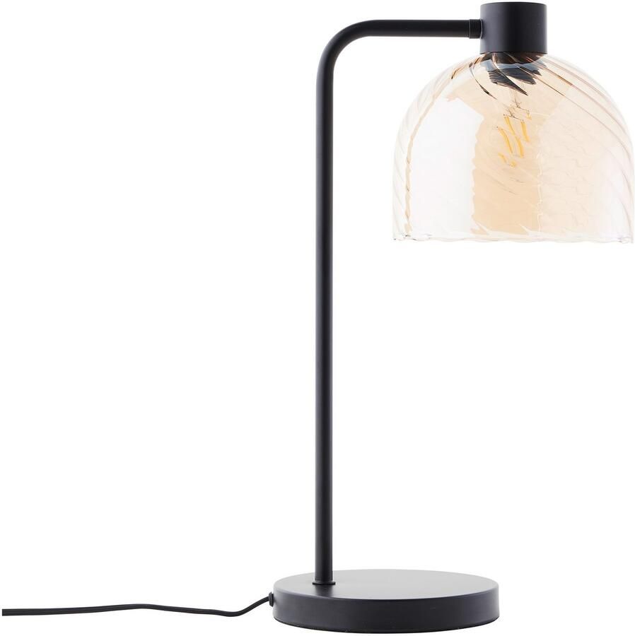 Brilliant Leuchten Tafellamp Casto 50 x 29 cm e27 amberkleurig glas zwart metaal (1 stuk)