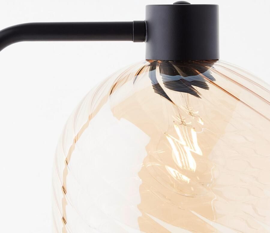 Brilliant Leuchten Tafellamp Casto 50 x 29 cm e27 amberkleurig glas zwart metaal (1 stuk) - Foto 2