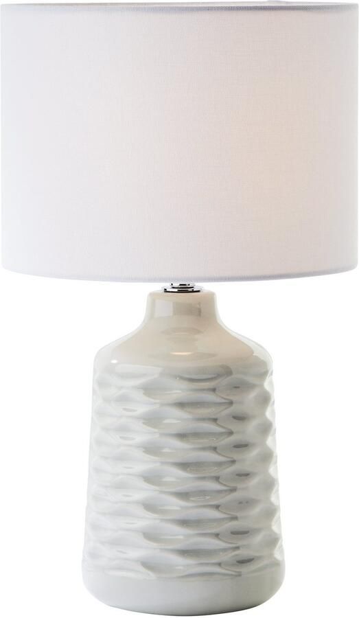 Brilliant Leuchten Tafellamp Ilysa Ø 25 cm E14 keramiek metaal textiel - Foto 3