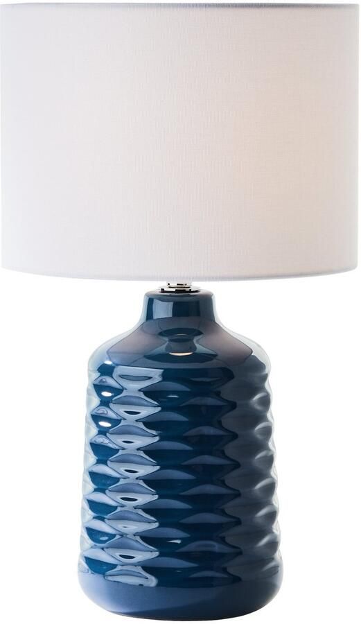 Brilliant Leuchten Tafellamp Ilysa Ø 25 cm E14 keramiek metaal textiel - Foto 4