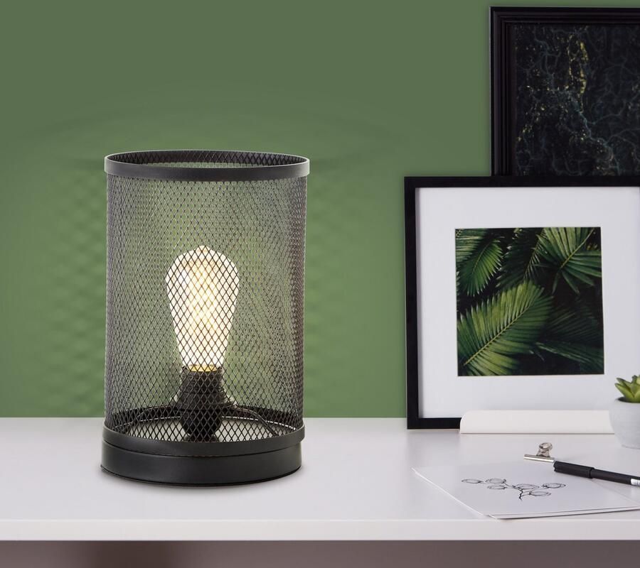 Brilliant Leuchten Tafellamp Maze 28 x 18 cm e27 metaal zwart korund - Foto 2