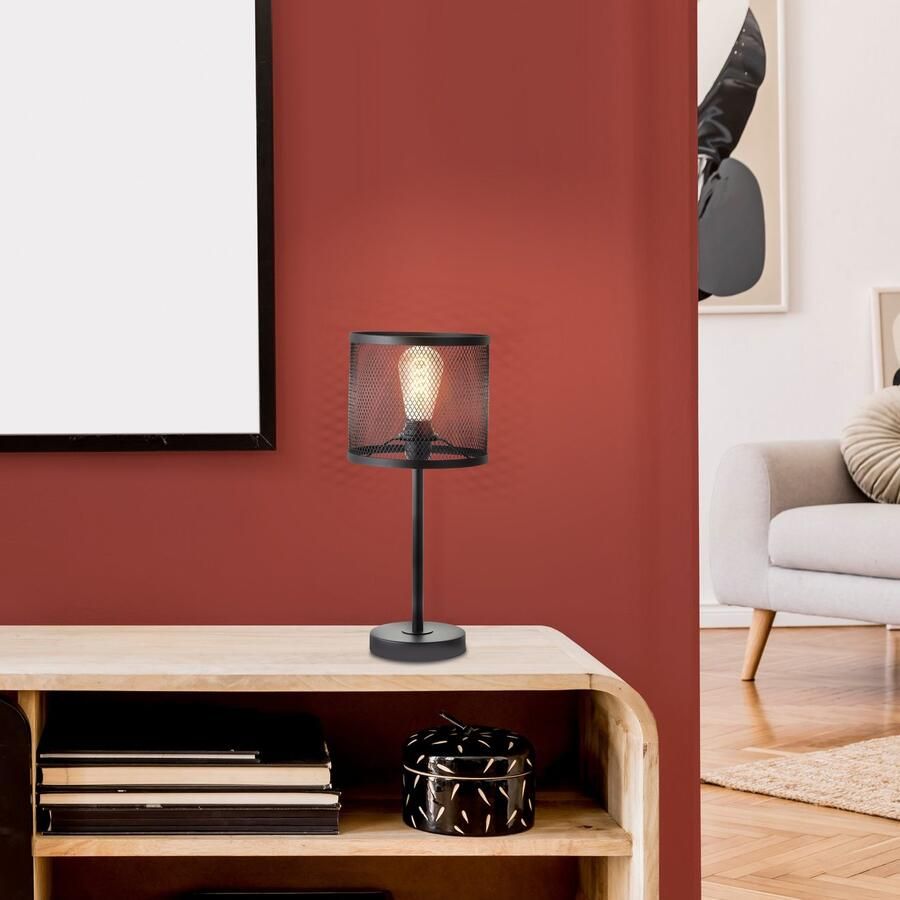 Brilliant Leuchten Tafellamp Maze 46 x 20 cm e27 metaal zwart corund - Foto 2