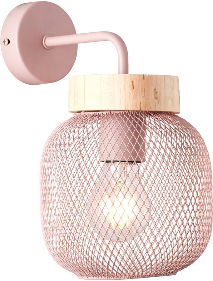 Brilliant Leuchten Wandlamp Giada Wandlamp hoogte 26 5 cm 1x E27 metaal hout (1 stuk) - Foto 2