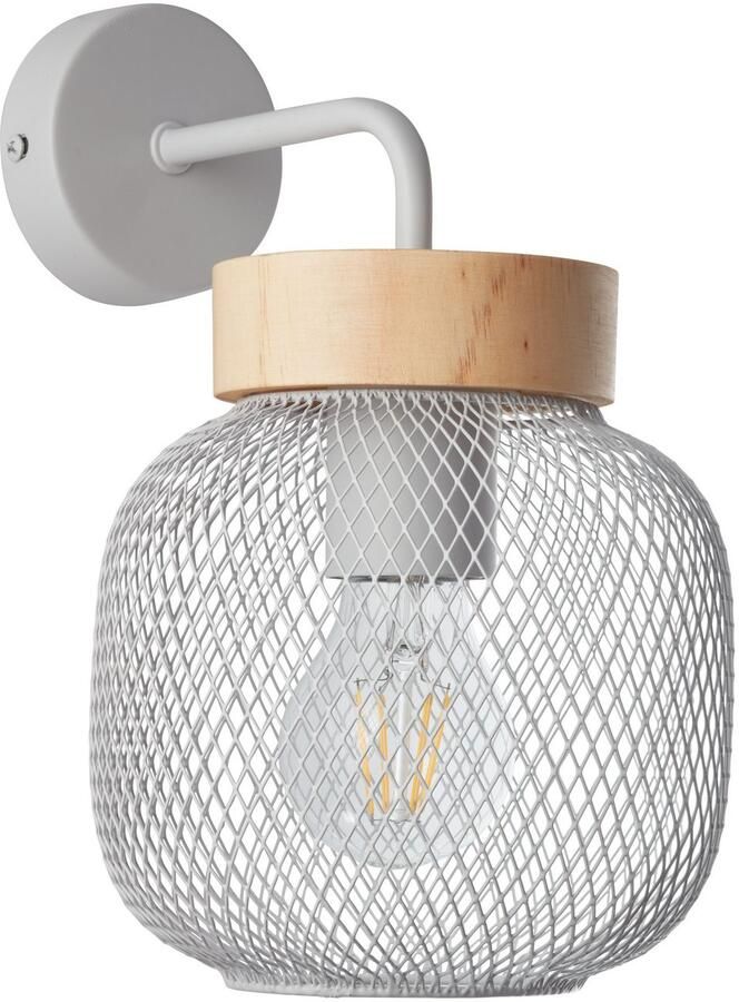 Brilliant Leuchten Wandlamp Giada Wandlamp hoogte 26 5 cm 1x E27 metaal hout (1 stuk) - Foto 3