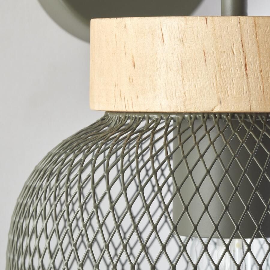 Brilliant Leuchten Wandlamp Giada Wandlamp hoogte 26 5 cm 1x E27 metaal hout (1 stuk) - Foto 2