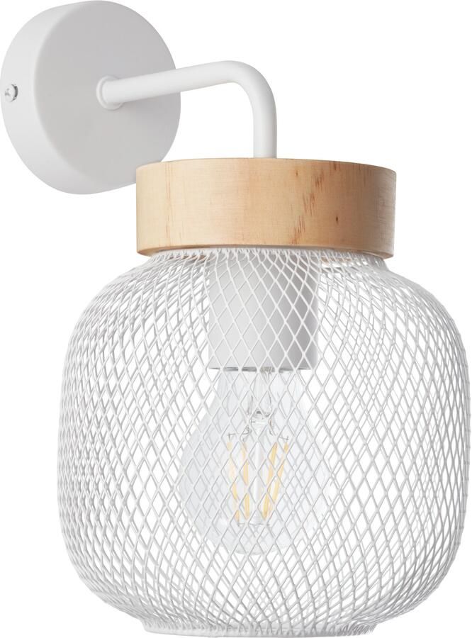 Brilliant Leuchten Wandlamp Giada Wandlamp hoogte 26 5 cm 1x E27 metaal hout (1 stuk) - Foto 2