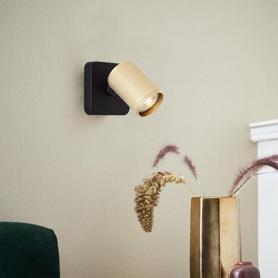 Brilliant Leuchten Wandlamp Marty Wandspot draaibaar 12x10x10 cm GU10 345lm 3000K metaal