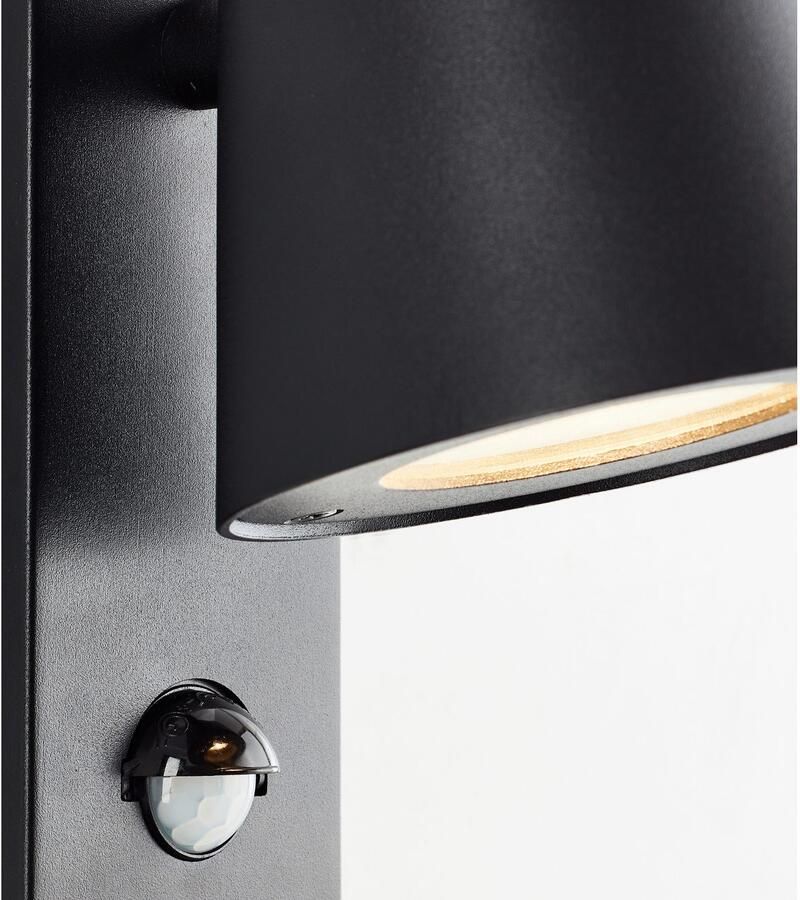 Brilliant Leuchten Wandlamp voor buiten Bari Buitenwandlamp met bewegingssensor GU10 metaal kunststof zwart - Foto 5