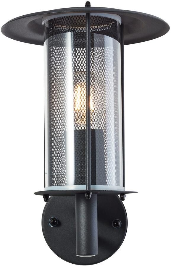 Brilliant Leuchten Wandlamp voor buiten Detroit 30 x 22 x 20 cm e27 metaal kunststof zwart