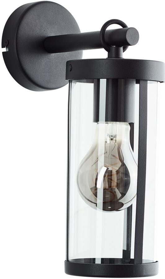 Brilliant Leuchten Wandlamp voor buiten Sidney Buitenwandlamp 30 cm E27 metaal glas zwart transparant - Foto 3