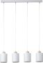 Brilliant Leuchten Hanglamp Vonnie Stoffen kappen 111 cm hoogte 80 cm breedte 4 x E27 in te korten grijs hout (1 stuk) - Thumbnail 1
