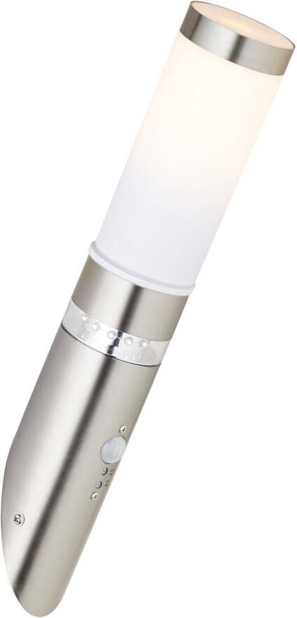 Brilliant Leuchten Led wandlamp voor buiten BOLE 44 cm hoogte ø 8 cm bewegingsmelder e27 metaal kunststof edelstaal - Foto 4