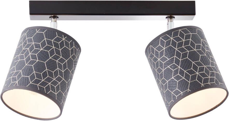 Brilliant Leuchten Plafondspot Galance 59 cm breed 2 x e27 draaibaar metaal textiel zwart (1 stuk) - Foto 5