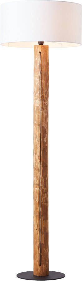 Brilliant Leuchten Staande lamp Jimena Stoffen kap H 164 cm ø 50 cm E27 hout textiel grenen gebeitst wit (1 stuk) - Foto 4