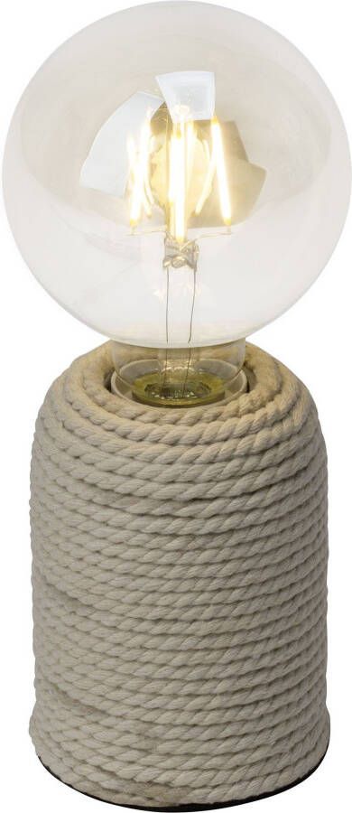 Brilliant Leuchten Tafellamp Cardu 11 5 cm hoogte 8 5 cm diameter e27 beton touw naturel (1 stuk)