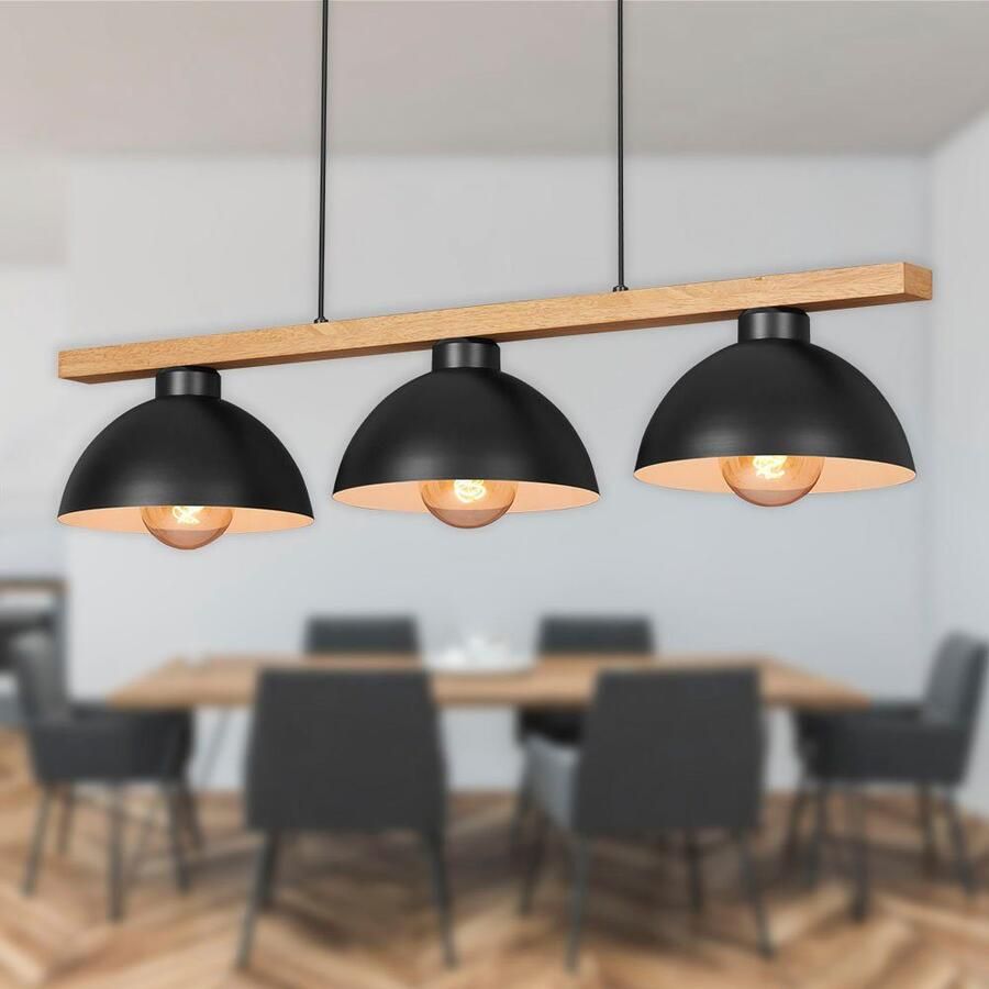 Briloner Leuchten Hanglamp 4046035 POLA 3-armig hout hanglamp max. 40 w excl. e27 - Foto 4