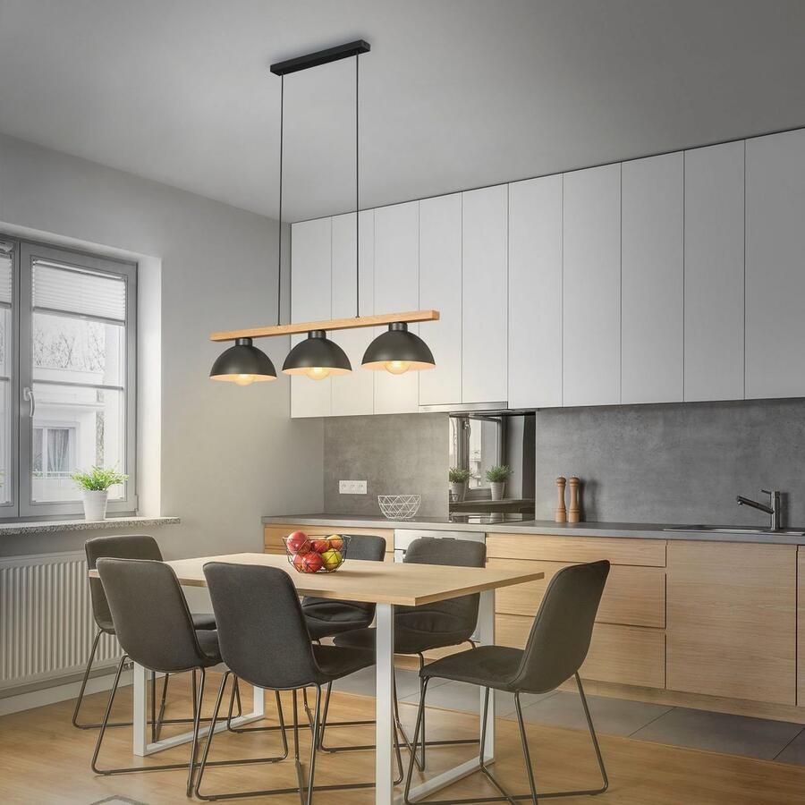 Briloner Leuchten Hanglamp 4046035 POLA 3-armig hout hanglamp max. 40 w excl. e27 - Foto 5