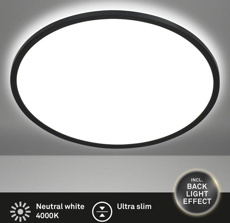 Briloner Leuchten Led-paneel 3428015 SLIM Plafondlamp 48x3 cm zwart 30W woonkamer slaapkamer keuken - Foto 3