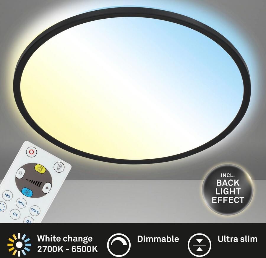 Briloner Leuchten Led-paneel 7080015 SLIM Plafondlamp 42x2 9 cm zwart 22W woonkamer slaapkamer keuken - Foto 3